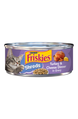 Purina Friskies Shreds Turkey & Cheese Dinner in Gravy Wet Cat Food 156 g