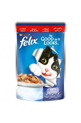 Purina Felix As Good as it Looks Wet Cat Food Pouch 100 g (Beef in Jelly)