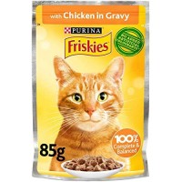  Purina Friskies Chunks in Gravy Wet Cat Food Pouch 85g  (Chicken)