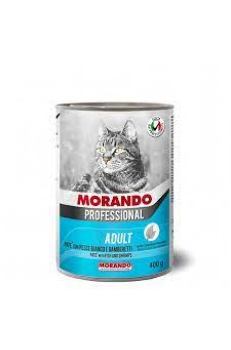 Morando Professional Adult Cat Pate With White Fish & Shrimps 400g