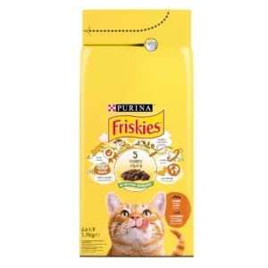 Friskies beef, chicken and vegetables cat dry food 1.7Kg bag