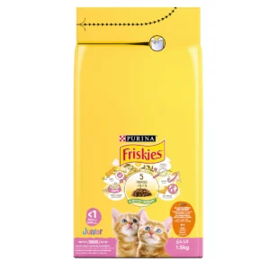 Friskies Junior with chicken, milk and vegetables dry cat food 1.5Kg bag