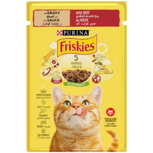 Friskies Beef Chunks in Gravy Wet Cat Food Pouch 85g