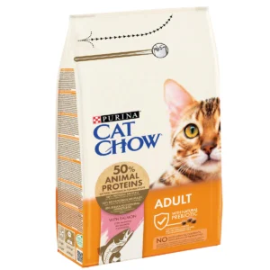 Cat Chow Adult with Salmon 1.5kg dry cat food bag
