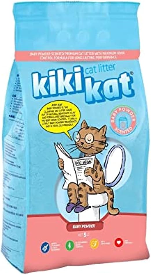 Kiki Kat baby powder scented clumping cat litter 10 liter bag