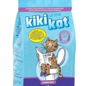 Kiki Kat lavender scented clumping cat litter 10 liter bag