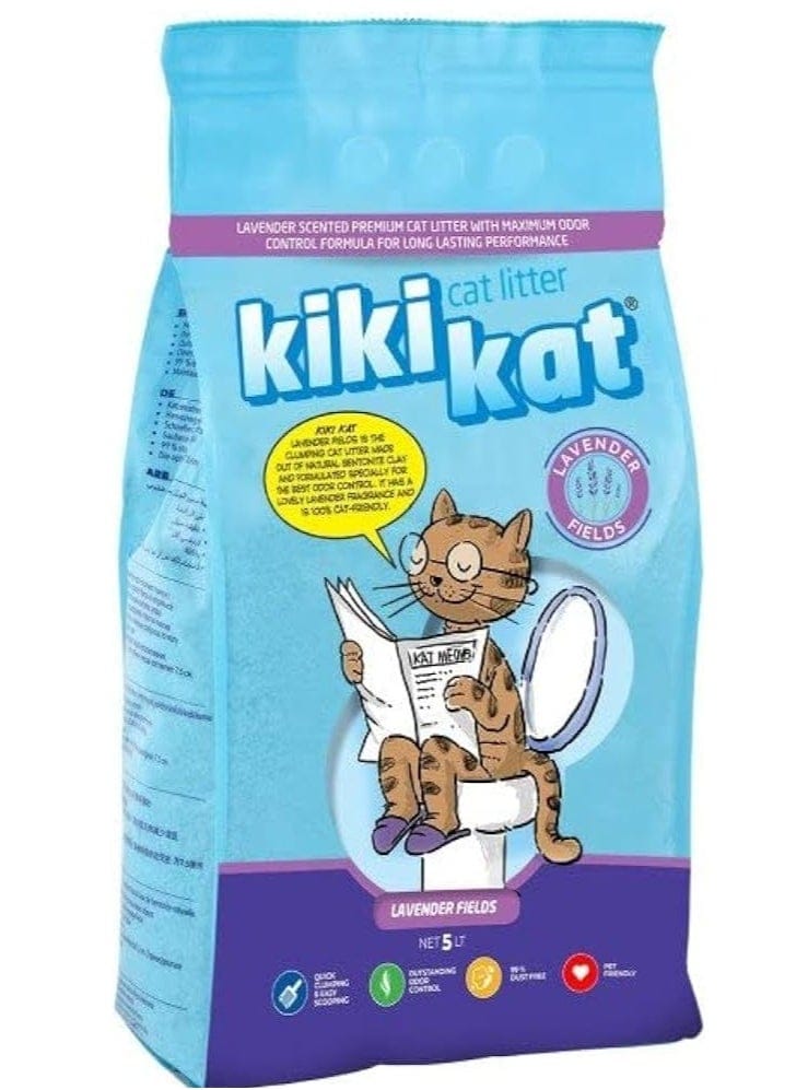 Kiki Kat lavender scented clumping cat litter 10 liter bag