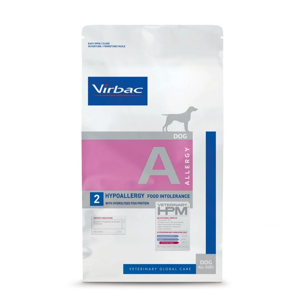 Virbac Veterinary HPM Dog Allergy 2 Hypoallergy A2 3kg - Hydrolyzed Fish Protein Food for Allergies Egypt