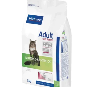Virbac Veterinary HPM Adult Cat Food with Salmon for Neutered and Entire Cats 3kg - Premium Dry Cat Food Egypt